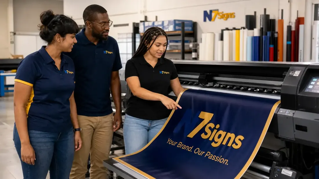 The N7 Signs team producing signage in the Western Cape